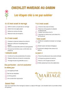 Checkliste mariage au Gabon