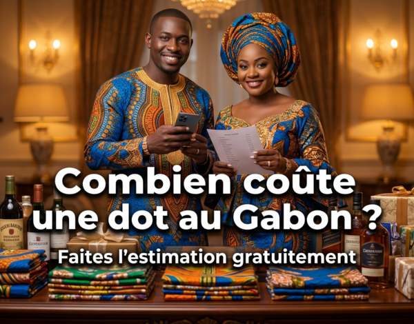 Couple gabonais préparant le budget de sa dot lors des préparatifs d'un mariage coutumier au Gabon.